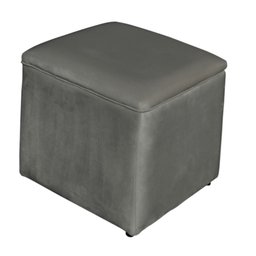 Poltrona Amamentação com Balanço + Puff Laura Veludo Cinza - 5