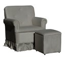 Ver imagem 1 de Poltrona Amamentação com Balanço + Puff Laura Veludo Cinza