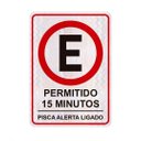 Ver imagem 1 de Placa Permitido Estacionar, Máximo 15 Minutos - Pisca Alerta Ligado