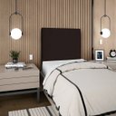 Ver imagem 1 de Cabeceira Cama Box Organica Solteiro 90cm Luna Suede C/frame Marrom