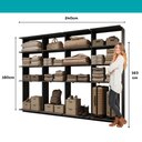Ver imagem 7 de Guarda-Roupas Closet Modulado Alasca 240cm 4 Peças com 12 Prateleiras Preto Touch Carraro