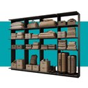 Ver imagem 5 de Guarda-Roupas Closet Modulado Alasca 240cm 4 Peças com 12 Prateleiras Preto Touch Carraro