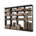 Ver imagem 2 de Guarda-Roupas Closet Modulado Alasca 240cm 4 Peças com 12 Prateleiras Preto Touch Carraro