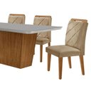 Ver imagem 3 de Mesa Sala de Jantar Aida 180cm e 6 Cadeiras Melissa Moderna Turim 07/off White/imbuia
