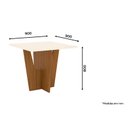 Ver imagem 2 de Mesa de Jantar Danielly 90 cm Tampo Reto com Vidro Nature Off White – Henn