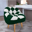 Ver imagem 2 de Kit 02 Poltrona Paloma Escritório Sala Pé Palito Suede Verde e Suede Branco - Dominic Decor