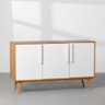 Buffet Studio 3 Portas 1,35m – Amêndoa e Branco - 1