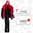 Ver imagem 2 de Fantasma Caveira Halloween Arrepiante e Assustador com Luz 95cm Silverfestas