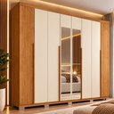 Ver imagem 1 de Guarda Roupa Casal com Espelho 8 Portas 4 Gavetas Magnato Lux Caemmun