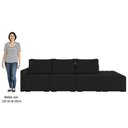 Ver imagem 5 de Sofá Ilha Modular com Puff para Sala Living 342cm Georgia K04 Veludo Preto - Mpozenato