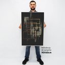 Ver imagem 2 de Quadro Decorativo em Canvas Abstrato Moderno TACOLADO PAPEL DE PAREDE Moldura Flutuante 4,5cm Freijó