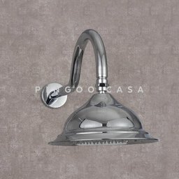 Ducha Chuveiro Redondo Retro Inox 20cm Coari Pingoo.casa - Prata - 4