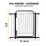 Grade de Porta Portão Retrátil Pet Cães Criança 79 a 84 Cm: - 9
