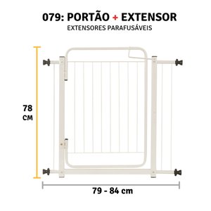 Grade de Porta Portão Retrátil Pet Cães Criança 79 a 84 Cm: