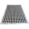 Tapete De Couro Tabuleiro branco preto diagonal 1,50x2,00 cb - 1