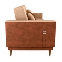Ver imagem 4 de Sofá Cama Pala 203cm Reclinável Courino Marrom | Linho Areia - Sallar Home