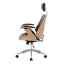 Ver imagem 3 de Cadeira Office Lisboa Madeira Natural Pu Preto - 75639