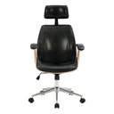 Ver imagem 2 de Cadeira Office Lisboa Madeira Natural Pu Preto - 75639