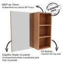Ver imagem 4 de Espelheira Para Banheiro 3 Nichos Bn3609 Amendoa