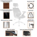 Ver mais imagens de Cadeira de Escritório Presidente Giratória com Apoia Cabeça Office Lisboa