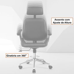 Cadeira de Escritório Presidente Giratória com Apoia Cabeça Office Lisboa - 6