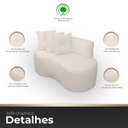 Ver imagem 4 de Kit 2 Poltronas com Sofá Curvo 2 Lugares Feijão Forma Orgânica Bouclé