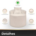 Ver imagem 3 de Kit 2 Poltronas com Sofá Curvo 2 Lugares Feijão Forma Orgânica Bouclé