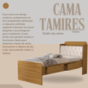 Ver imagem 4 de Cama Solteiro Tamires com Capitone Estofado Gavetas Pretaleiras e Bau para Quarto Nature/bege