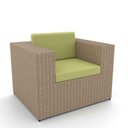 Ver imagem 2 de Conjunto de Sofá Fibra Sintética Junco Quadrado - 1 Sofá 3l + 2 Poltronas + 1 Mesa Centro - Tecido L