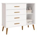 Ver imagem 5 de Jogo de Quarto Infantil Isis Guarda Roupa 4 Portas e Cômoda 1 Porta Branco - Reller Móveis