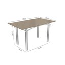 Ver imagem 3 de Conjunto: Mesa Sala Jantar Elba Tampo Madeirado C/ Vidro 160cm e 6 Cadeiras Portugal Cromada/freijo