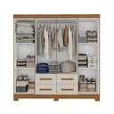 Ver imagem 2 de Guarda-Roupa Atualle Itapema 8 Portas 4 Gavetas Nogueira Off White