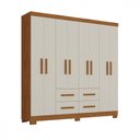 Ver imagem 1 de Guarda-Roupa Atualle Itapema 8 Portas 4 Gavetas Nogueira Off White