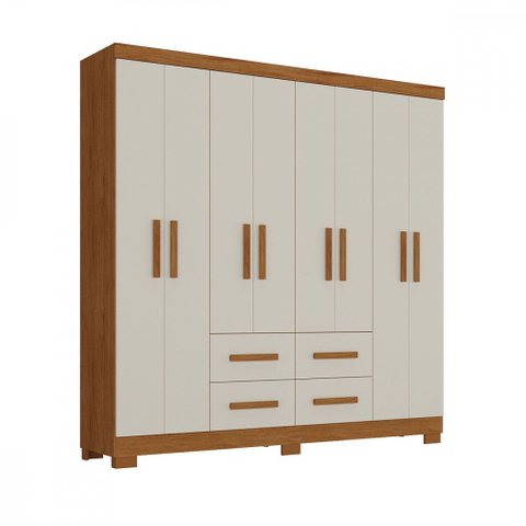 Guarda-Roupa Atualle Itapema 8 Portas 4 Gavetas Nogueira Off White