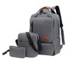 Kit 3 Itens Mochila Bolsa Versátil Notebook ou Escritório:cinza - 1