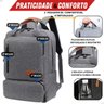 Kit 3 Itens Mochila Bolsa Versátil Notebook ou Escritório:cinza - 7
