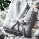 Ver imagem 2 de Roupao Piquet Algodao Branco com Vivo Branco M