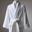 Ver imagem 1 de Roupao Piquet Algodao Branco com Vivo Branco M