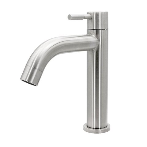 Torneira Lavatório Mesa Baixa Aço Inox 304 Escovado 1/4