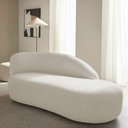 Ver imagem 2 de Divã Recamier Curvo Luna 140cm Lado Direito Bouclé Bege - Amarena Móveis