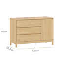 Ver imagem 4 de Cômoda para Quarto 3 Gavetas e 1 Porta MDF Carvalho Malva 3 Gavetas e 1 Porta Linha Soley