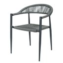 Ver imagem 2 de Kit 4 Cadeiras Empilhável Laguna Trancoso Fratini Aluminio Preto Assento Trama Corda Náutica Preto