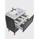 Ver imagem 6 de Gabinete para Banheiro Milano 3 Gavetas 3 Prateleiras MDF 60cm Grafite com Cuba e Armário On Mó