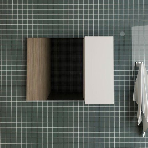 Espelheira para Banheiro 80 Cm com 1 Porta Marina Branco