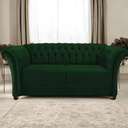Ver imagem 1 de Sofá Recamier Divã Chesterfield 200cm Sofia Suede Verde Capitonê- Mabe Magazine