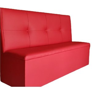 Poltrona Booth Vermelha Costura em Quadro 1.10m 2 Lugares