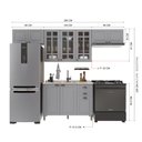 Ver imagem 4 de Armário de Cozinha Modulada Compacta Fidelitá Nara 100% MDF 4 Peças 280cm 10 Portas 2 Gavetas sem