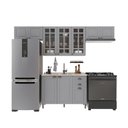 Ver imagem 2 de Armário de Cozinha Modulada Compacta Fidelitá Nara 100% MDF 4 Peças 280cm 10 Portas 2 Gavetas sem