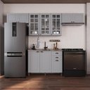 Ver imagem 1 de Armário de Cozinha Modulada Compacta Fidelitá Nara 100% MDF 4 Peças 280cm 10 Portas 2 Gavetas sem