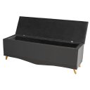 Ver imagem 4 de Kit Cabeceira de Cama Box e Calçadeira Baú Luxo King 195 Cm Suede Grafite Eli Móveis
